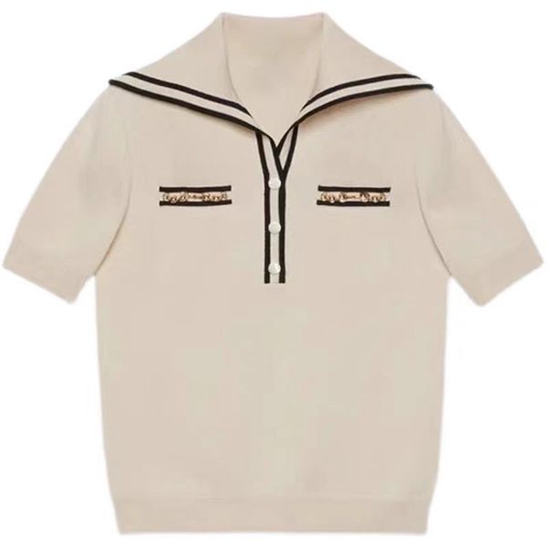 2022 women green knit sweater summer brand designer military short sleeve thin sweater shirt knitwear, White;black
2022 women green knit sweater summer brand designer military short sleeve thin sweater shirt knitwear, White;black