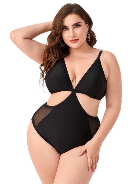 plus cut out mesh insert one piece swimsuit v4qj#, White;black
plus cut out mesh insert one piece swimsuit v4qj#, White;black