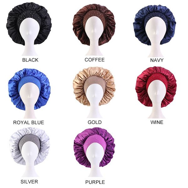 women satin rhinestone night sleep cap stretch band silky beauty salon hair care makeup cap soft head cover chemo hat, Blue;gray
women satin rhinestone night sleep cap stretch band silky beauty salon hair care makeup cap soft head cover chemo hat, Blue;gray