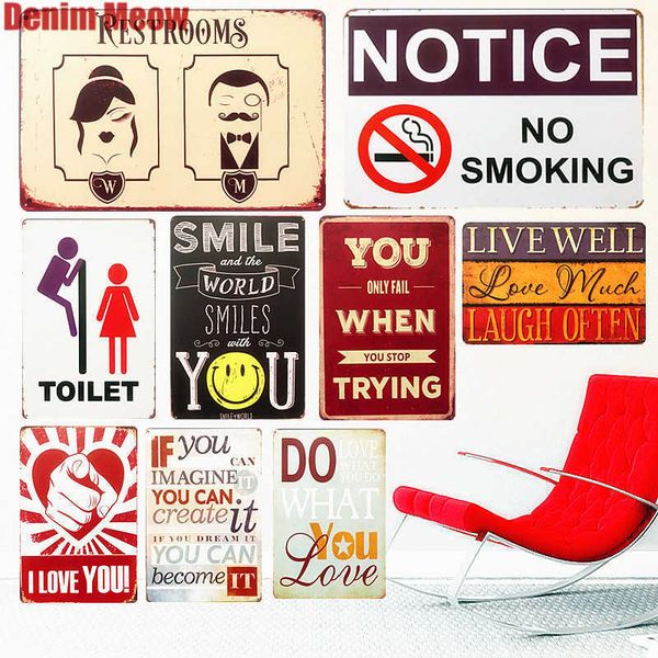 notice no smoking retro metal signs cafe bar pub casino decorative plates toilet wall stickers painting vintage home decor n261
notice no smoking retro metal signs cafe bar pub casino decorative plates toilet wall stickers painting vintage home decor n261