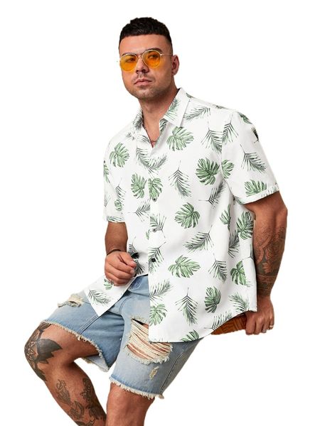 extended sizes men tropical print shirt q7yv#, White;black
extended sizes men tropical print shirt q7yv#, White;black