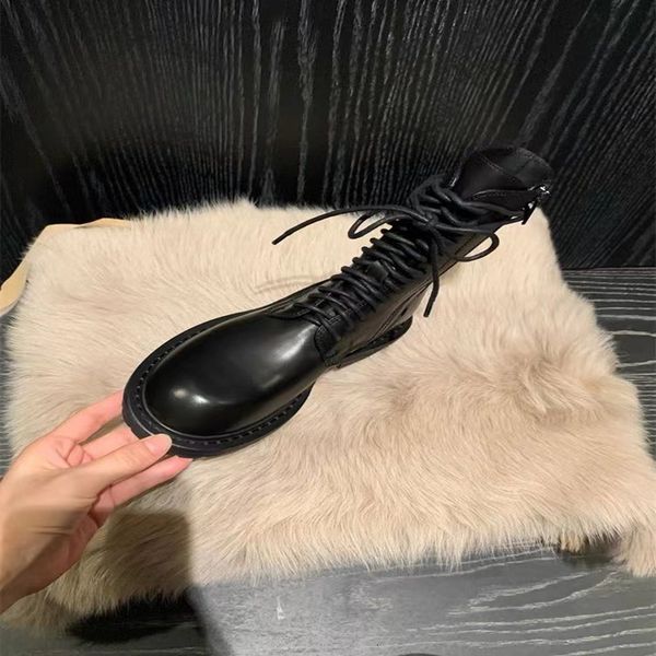 boots spring british style thick soled martin boots women's plush raised short round head lace up knight, Black
boots spring british style thick soled martin boots women's plush raised short round head lace up knight, Black