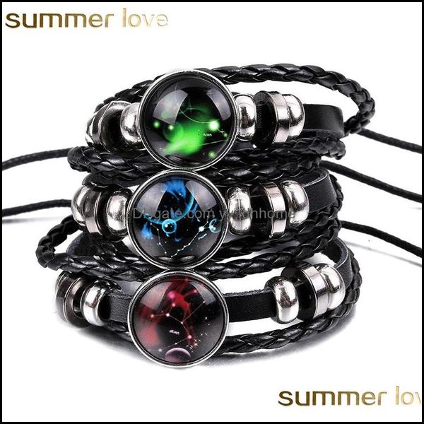 other bracelets jewelry new arrival 12 constellations luminous bracelet punk black leather zodiac alloy bead snap buttons charm for women an, Golden;silver
other bracelets jewelry new arrival 12 constellations luminous bracelet punk black leather zodiac alloy bead snap buttons charm for women an, Golden;silver