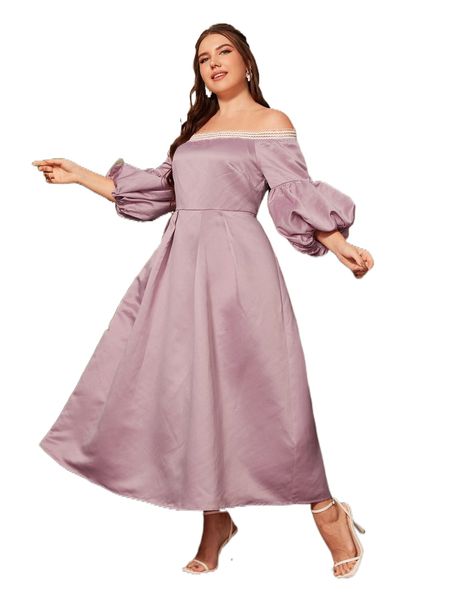 plus off shoulder contrast mesh lantern sleeve plicated detail dress g6mv#, Black
plus off shoulder contrast mesh lantern sleeve plicated detail dress g6mv#, Black