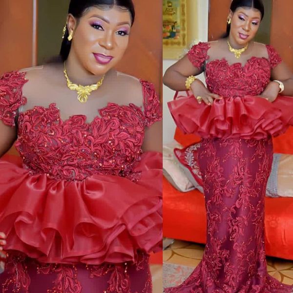 2022 plus size arabic aso ebi burgundy luxurious mermaid prom dresses sheer neck evening formal party second reception birthday engagement g, Black
2022 plus size arabic aso ebi burgundy luxurious mermaid prom dresses sheer neck evening formal party second reception birthday engagement g, Black