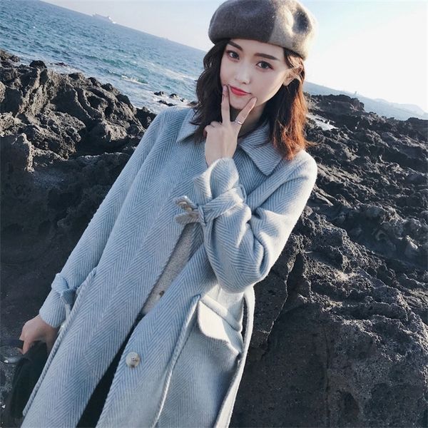 women's wool blends women woolen coat elegant turn down collar single button women long coat with belt winter thick warm coat casaco fe, Black
women's wool blends women woolen coat elegant turn down collar single button women long coat with belt winter thick warm coat casaco fe, Black