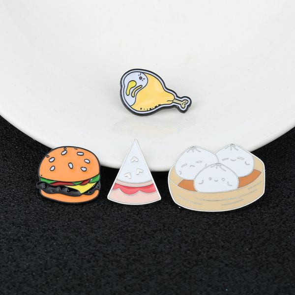 cartoon food hamburger chicken pizza shape brooch chinese style steamed buns alloy clothes pin for bag backpack sweater jeans badge clothing, Gray
cartoon food hamburger chicken pizza shape brooch chinese style steamed buns alloy clothes pin for bag backpack sweater jeans badge clothing, Gray