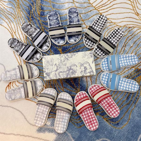 2022 paris dies designer stylish women slipper dioess dways slide sandals peony pink embroidered cotton with micro houndstooth motif sanda o, Black
2022 paris dies designer stylish women slipper dioess dways slide sandals peony pink embroidered cotton with micro houndstooth motif sanda o, Black