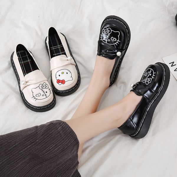 japanese kawaii leather shoes mary jane female jk uniform lolita shoes college style pu cute cat pattern platform high-quality, Black
japanese kawaii leather shoes mary jane female jk uniform lolita shoes college style pu cute cat pattern platform high-quality, Black