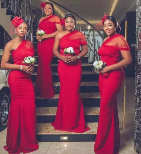 red one shoulder bridesmaid dresses mermaid ruched pleats floor length country wedding bridal gown plus size custom made vestidos 2022, White;pink
red one shoulder bridesmaid dresses mermaid ruched pleats floor length country wedding bridal gown plus size custom made vestidos 2022, White;pink