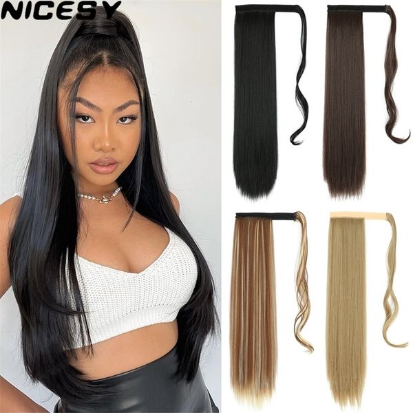 synthetic long straight tail wrap around clip in hair natural piece fiber black blonde fake tail 220715
synthetic long straight tail wrap around clip in hair natural piece fiber black blonde fake tail 220715