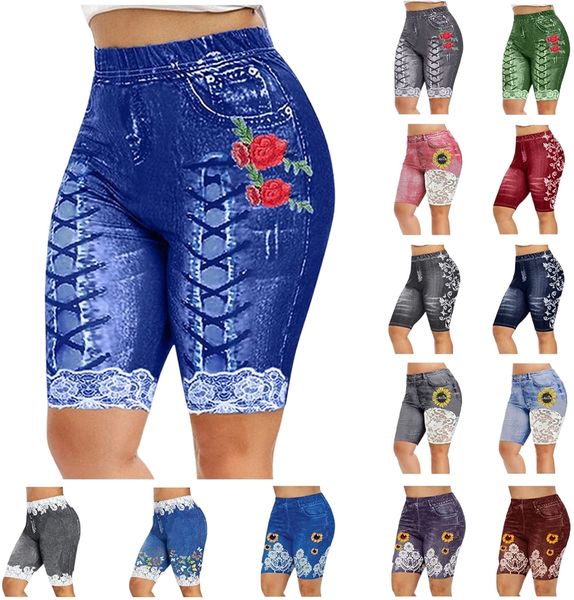 women's plus size faux denim jean shorts high waist bermuda lace biker shorts workout running yoga leggings 60yu#, White;black
women's plus size faux denim jean shorts high waist bermuda lace biker shorts workout running yoga leggings 60yu#, White;black
