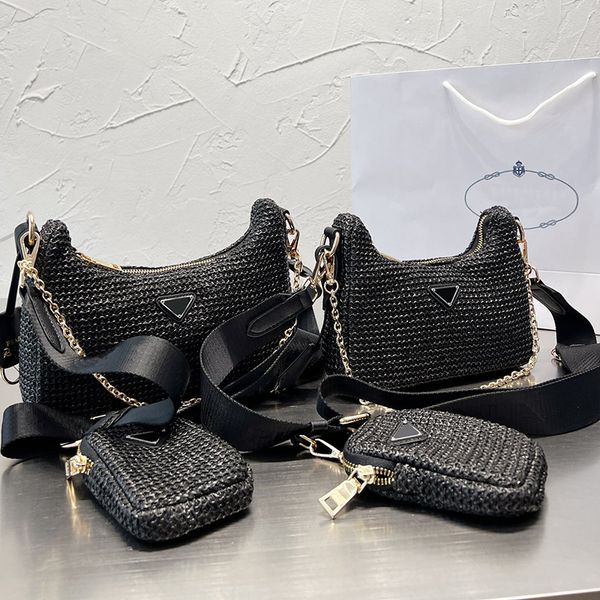 straw hobo bags 3ps women handbag shoulder bag independent coin purse zero wallet embossed detachable nylon strap metal zipper wallets
straw hobo bags 3ps women handbag shoulder bag independent coin purse zero wallet embossed detachable nylon strap metal zipper wallets