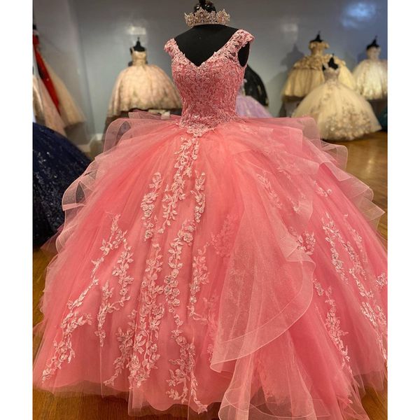 sweet 16 year pink lace quinceanera dress ball gown v neck puffy corset back floor length appliques formal masquerade gowns, Blue;red
sweet 16 year pink lace quinceanera dress ball gown v neck puffy corset back floor length appliques formal masquerade gowns, Blue;red