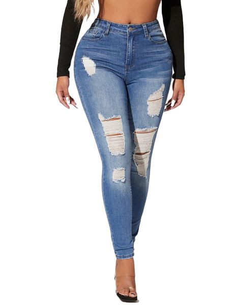 sxy curvy high stretch ripped skinny jeans o32q#, Blue
sxy curvy high stretch ripped skinny jeans o32q#, Blue