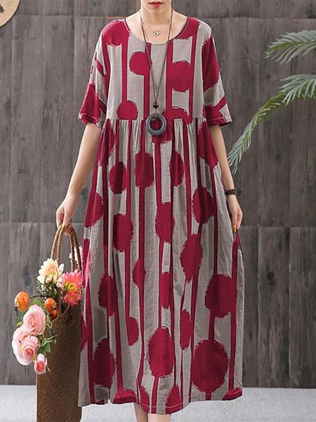 casual dresses -5xl cotton and linen dress women summer short sleeve dot striped print loose oversized plus size clothing, Black;gray
casual dresses -5xl cotton and linen dress women summer short sleeve dot striped print loose oversized plus size clothing, Black;gray