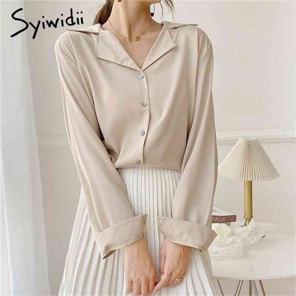 blouse women soft korean fashion solid casual shirt beige white blue vintage long sleeve fall summer chiffon 210607
blouse women soft korean fashion solid casual shirt beige white blue vintage long sleeve fall summer chiffon 210607