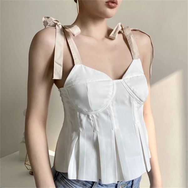deat spring arrivals solid spliced pleasted ruffles dege lace up suspender mz366 210325, White
deat spring arrivals solid spliced pleasted ruffles dege lace up suspender mz366 210325, White