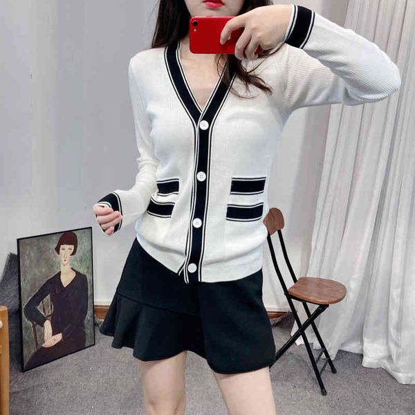 women's sweaters ed cotton wool knitted cardigan women's autumn small fragrance sweater contrast color v-neck slim thin fx6m, White;black
women's sweaters ed cotton wool knitted cardigan women's autumn small fragrance sweater contrast color v-neck slim thin fx6m, White;black