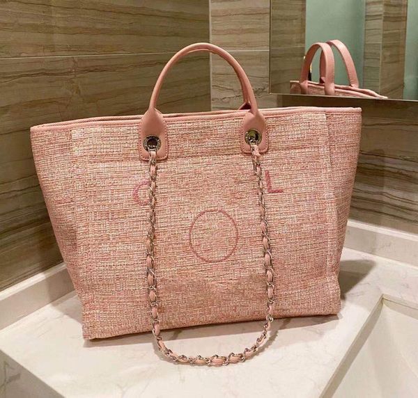 wholesale women luxury handbags designer beach bag fashion knitting purse shoulder large tote with chain canvas shopping bags
wholesale women luxury handbags designer beach bag fashion knitting purse shoulder large tote with chain canvas shopping bags