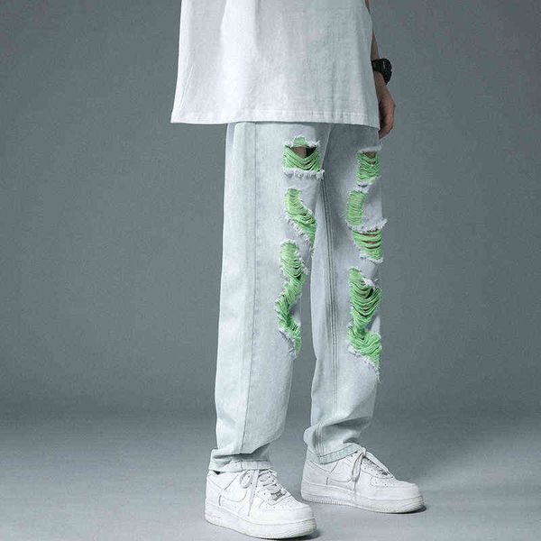 summer blue/white/black ripped jeans men's fashion casual straight jeans men streetwear hip hop loose denim pants mens trousers t220726
summer blue/white/black ripped jeans men's fashion casual straight jeans men streetwear hip hop loose denim pants mens trousers t220726