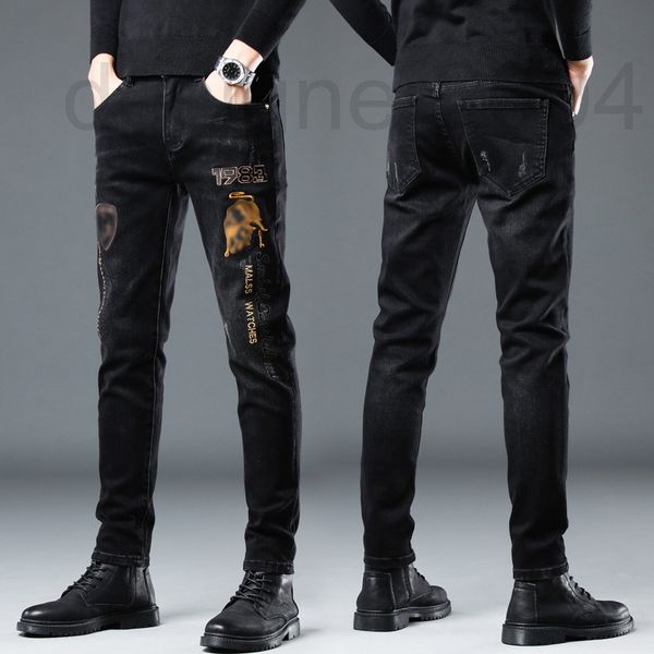 men's jeans designer fashion brand black embroidered jeans men's fashion trend elastic slim fit small feet casual long pants 6n1e, Blue
men's jeans designer fashion brand black embroidered jeans men's fashion trend elastic slim fit small feet casual long pants 6n1e, Blue