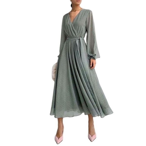 tangada french style women green dots print shirt dress with slash vintage long sleeve office ladies maxi dress 5x62 220317, Black;gray 
tangada french style women green dots print shirt dress with slash vintage long sleeve office ladies maxi dress 5x62 220317, Black;gray