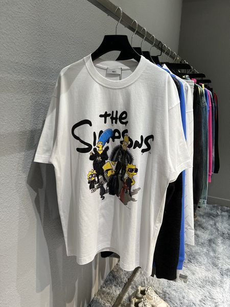women's t-shirt designer spring and summer high version b simpsons family split glue letter printing fashion brand pullover couple t-sh, White
women's t-shirt designer spring and summer high version b simpsons family split glue letter printing fashion brand pullover couple t-sh, White