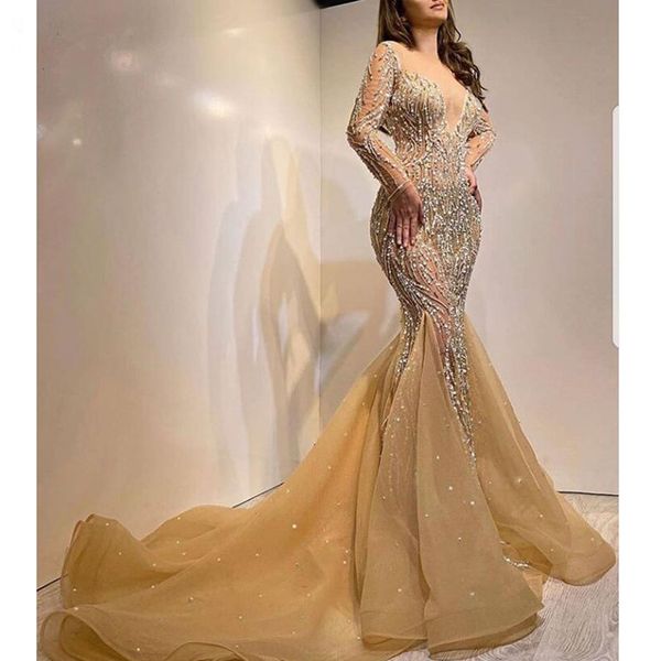 glitter gold mermaid prom dresses v neck long sleeves sequins appliques sequins beads lace train floor length plus size formal party gowns c, Black
glitter gold mermaid prom dresses v neck long sleeves sequins appliques sequins beads lace train floor length plus size formal party gowns c, Black