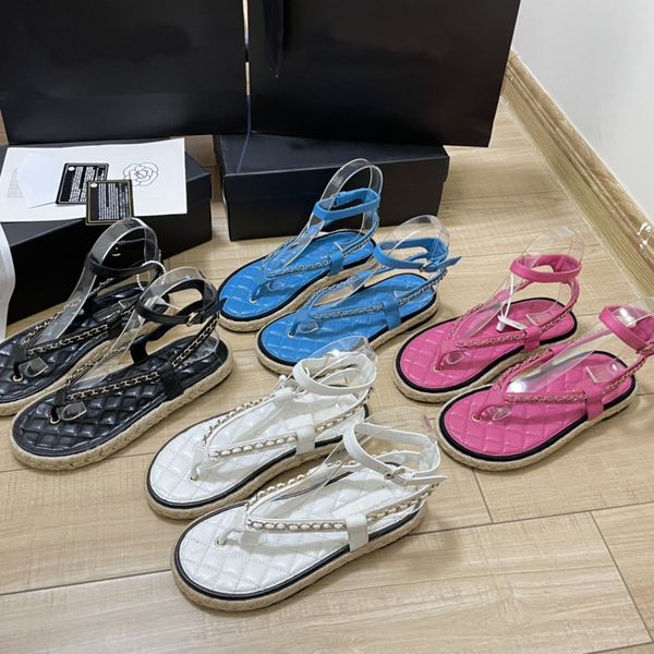 genuine leather thong sandals summer women's platform slippers straw shoes diamond quilted ankle flats flip flops metal chain strap low, Black
genuine leather thong sandals summer women's platform slippers straw shoes diamond quilted ankle flats flip flops metal chain strap low, Black