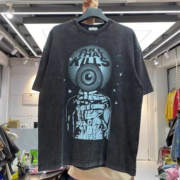 street creatives, eyeball prints, pounds of washing, short-sleeved t-shirts 220509, White;black
street creatives, eyeball prints, pounds of washing, short-sleeved t-shirts 220509, White;black