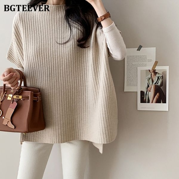fashion half turtleneck loose women knitted pullovers autumn winter short sleeve side split female sweater jumpers, White;black
fashion half turtleneck loose women knitted pullovers autumn winter short sleeve side split female sweater jumpers, White;black