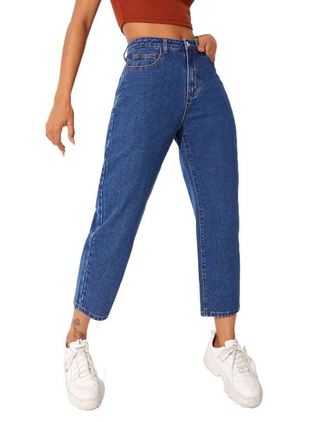 high waist mom cropped jeans i0rl#, Blue
high waist mom cropped jeans i0rl#, Blue
