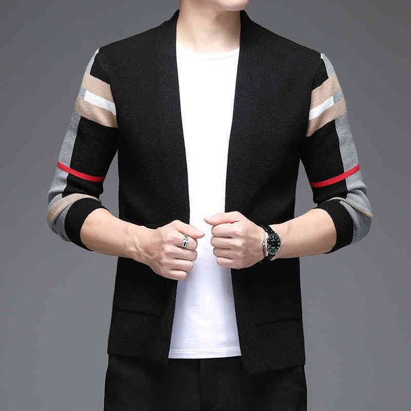 brand coat 2022 autumn new men's knitted cardigan korean loose casual v-neck stripe trend coat men so good uq0j uq0j, Black;brown
brand coat 2022 autumn new men's knitted cardigan korean loose casual v-neck stripe trend coat men so good uq0j uq0j, Black;brown