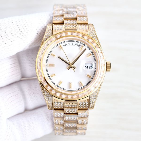 diamond watch automatic mechanical mens watches 41mm diamonds bezel sapphire men waterproof wristwatch stainless steel 904l wristwatches, Slivery;brown
diamond watch automatic mechanical mens watches 41mm diamonds bezel sapphire men waterproof wristwatch stainless steel 904l wristwatches, Slivery;brown