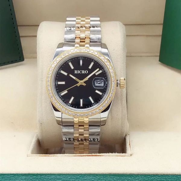 men's fully automatic mechanical watch 41mm size week calendar series drill ring mouth folding buckle sports and leisure watch, Slivery;brown
men's fully automatic mechanical watch 41mm size week calendar series drill ring mouth folding buckle sports and leisure watch, Slivery;brown