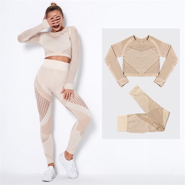 seamless yoga set women fitness clothing hollow out long sleeve crop running leggings 2pcs sport outfits workout gym suit 220317, Gray
seamless yoga set women fitness clothing hollow out long sleeve crop running leggings 2pcs sport outfits workout gym suit 220317, Gray