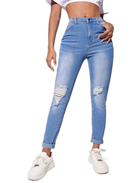 high waisted ripped jeans p4me#, Blue
high waisted ripped jeans p4me#, Blue