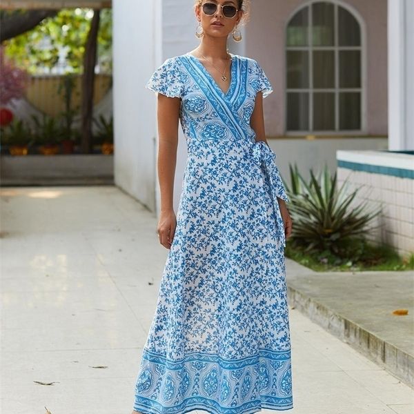 women summer floral printing long vneck short sleeve ruffle bohemia female leisure dresses y200805, Black;pink
women summer floral printing long vneck short sleeve ruffle bohemia female leisure dresses y200805, Black;pink