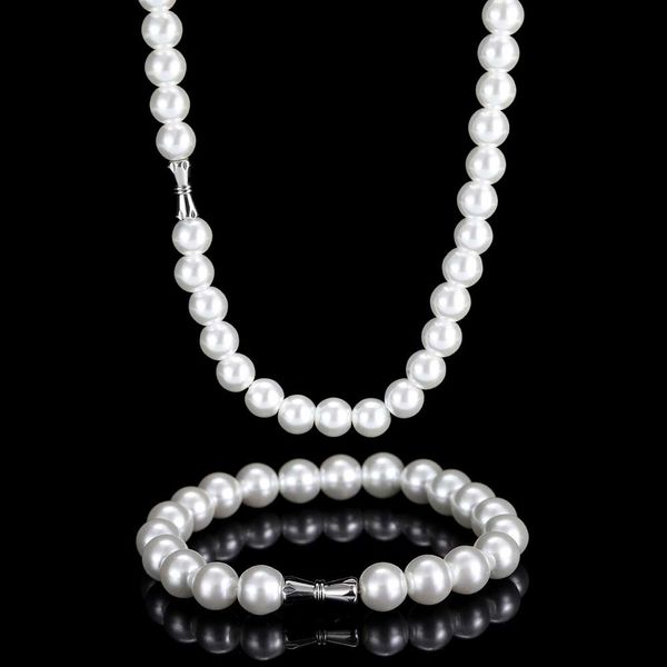 pearl beads necklace for men with chain bracelets 6mm 8mm 10mm 12mm jewelry set for women father boyfriend gift, Silver
pearl beads necklace for men with chain bracelets 6mm 8mm 10mm 12mm jewelry set for women father boyfriend gift, Silver
