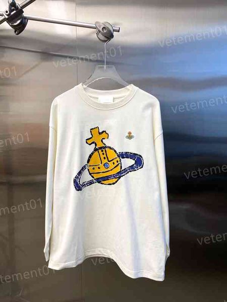 womens long sleeve t-shirts planet graphic print embroidered long sleeve t-shirt color cute luxury designer women clothing, White 
womens long sleeve t-shirts planet graphic print embroidered long sleeve t-shirt color cute luxury designer women clothing, White