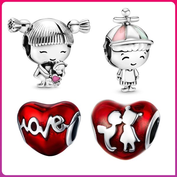 925 silver charm boy girl charm bead heart shine love charm fit pandora lovers gift jewelry, Black
925 silver charm boy girl charm bead heart shine love charm fit pandora lovers gift jewelry, Black