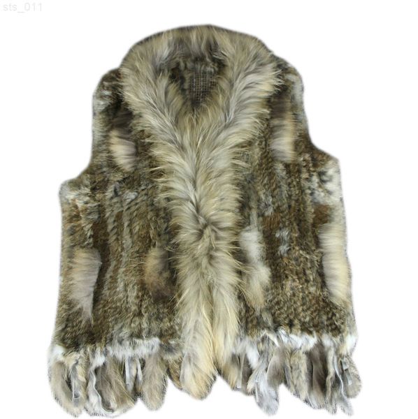new real ladies genuine knitted rabbit fur vest with raccoon trimming waistcoat winter jacket harppihop fur t220716, Black
new real ladies genuine knitted rabbit fur vest with raccoon trimming waistcoat winter jacket harppihop fur t220716, Black