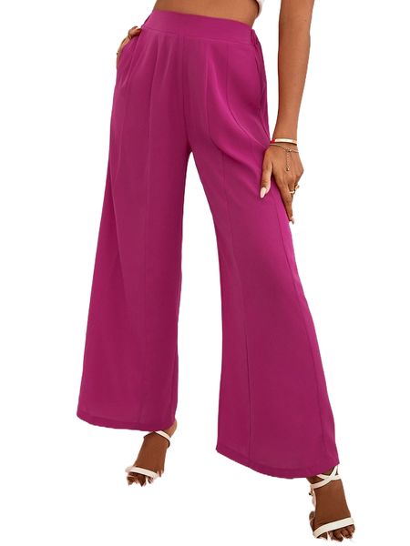 slant pocket wide leg pants k5vo#, Black;white