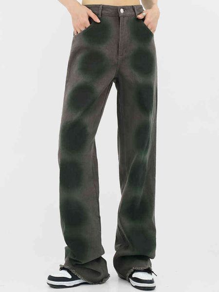 gray inkjet gradient green straight raw edge jeans womens summer new retro loose wide-leg neutral denim trousers female pants t220728, Blue
gray inkjet gradient green straight raw edge jeans womens summer new retro loose wide-leg neutral denim trousers female pants t220728, Blue