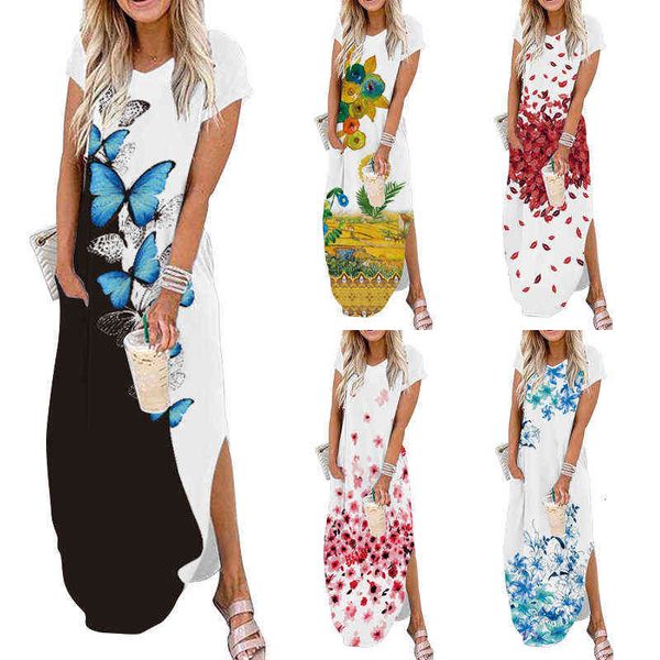 luxury designer women's dresses 2022 summer loose large print dr's short sleeve v-neck dresses, Black;gray
luxury designer women's dresses 2022 summer loose large print dr's short sleeve v-neck dresses, Black;gray