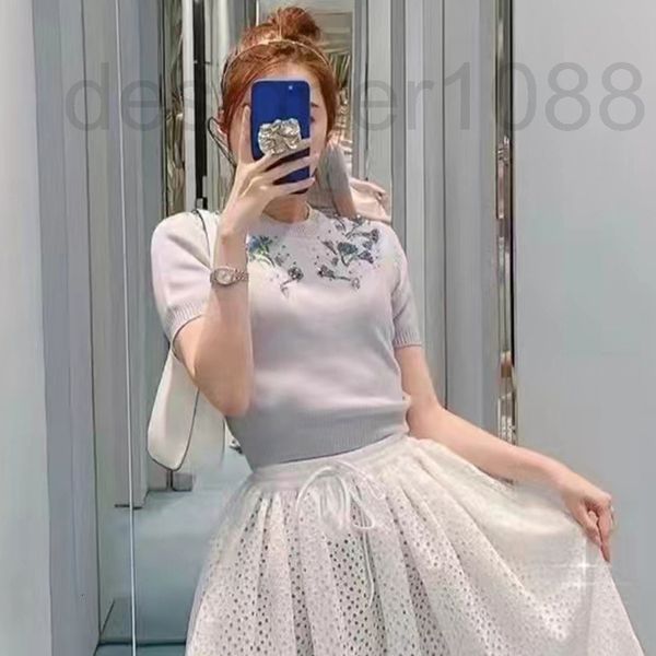 women's sweaters designer mm beaded flower round neck cashmere knitting short sleeve women's summer new t-shirt 2022 celebrity pur, White;black
women's sweaters designer mm beaded flower round neck cashmere knitting short sleeve women's summer new t-shirt 2022 celebrity pur, White;black