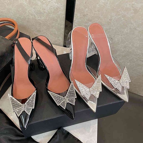 sandals autumn bow high heels women's thin heel pointed toe versatile fairy style transparent baotou sandals, Black
sandals autumn bow high heels women's thin heel pointed toe versatile fairy style transparent baotou sandals, Black