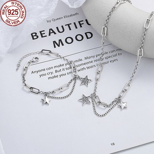 new neckchain inlaid with zircon clavicle thai silver earrings necklace s925 pure japanese and korean personality fa
new neckchain inlaid with zircon clavicle thai silver earrings necklace s925 pure japanese and korean personality fa