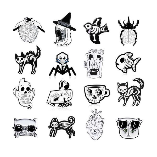 fashion creative clothing accessories badge compilation brain lift table girl cat ghost combination brooch, Gray
fashion creative clothing accessories badge compilation brain lift table girl cat ghost combination brooch, Gray